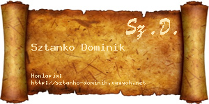 Sztanko Dominik névjegykártya